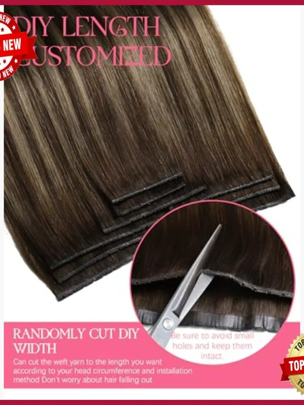 20 Inch Human Hair Extensions Glueless Sew In Butterfly Weft 100G